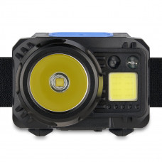 Ліхтар налобний Brevia 500Lm, 3W CREE XPG+COB, 1200mAh/3xAAA, з сенсором білий/червоний