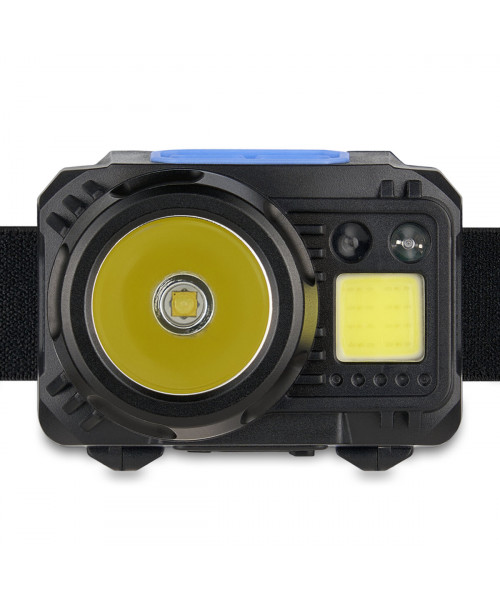Ліхтар налобний Brevia 500Lm, 3W CREE XPG+COB, 1200mAh/3xAAA, з сенсором білий/червоний