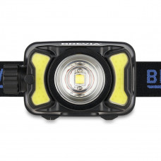 Ліхтар налобний Brevia 550Lm, 3W CREE XPG+COB, 1200mAh/3xAAA, Zoom, з сенсором білий/червоний