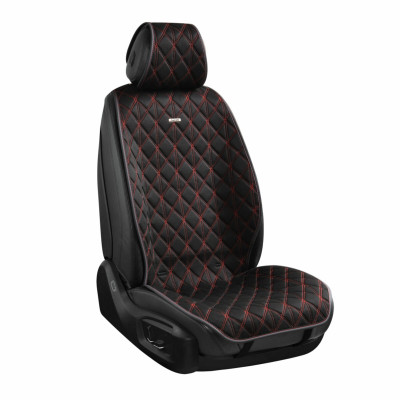 Комплект преміум накидок для сидінь CarLife Nitro, black-red