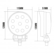 Автолампа світлодіодна Belauto Epistar Flood LED (9*3w)