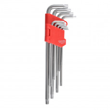 Набір ключів Carlife CR-V matt Г-подібних тор-х з отвором, T10-50, довгі, 9шт