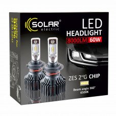 LED автолампа Solar H11 12/24V 6500K 8000Lm 60W ZES Chip