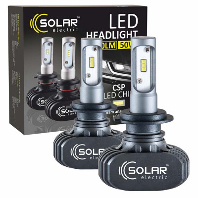 Автолампа Solar LED H7 12/24V 6000K 4000Lm 50W Seoul CSP 19x19