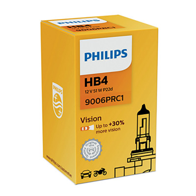 Галогенова лампа Philips HB4 12V 55W P22d Vision (+30% more light)