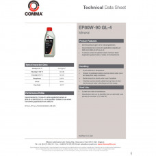 Трансмісійне масло Comma GEAR OIL EP80W-90 GL4 1л