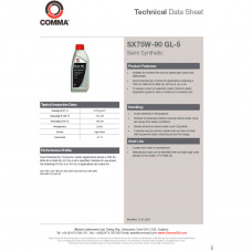 Трансмісійне масло Comma SX75W-90 GEAR OIL GL5 5л