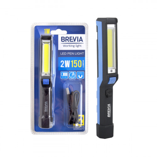 Ліхтар інспекційний Brevia LED Pen Light 2W COB+1W LED 150lm 900mAh microUSB Ліхтар інспекційний Brevia LED Pen Light 2W COB+1W LED 150lm 900mAh microUSB