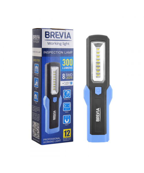 Ліхтар інспекційний Brevia LED 8SMD+1W LED 300lm, 3xAA