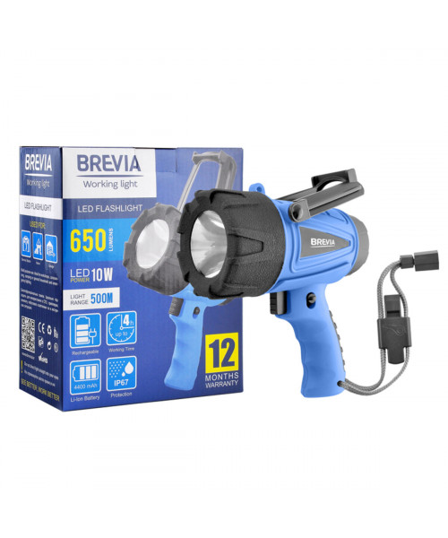 Ліхтар інспекційний Brevia LED 500М 10W LED 650lm 4400mAh, microUSB