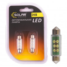 Автолампа Solar LED 24V SV8.5 T11x39 6leds white 2шт Автолампа Solar LED 24V SV8.5 T11x39 6leds white 2шт