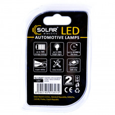 LED автолампа Solar 12V T10 W2.1x9.5d 6SMD white, 2шт SL1347
