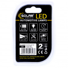 LED автолампа Solar 12V T10 W2.1x9.5d white, 2шт