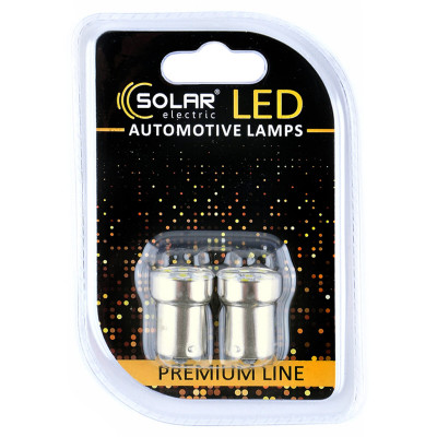 LED автолампа Solar 12V G18.5 BA15s 8SMD white, 2шт