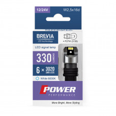 LED автолампа Brevia Power P27W (3156) 330Lm 6x3020SMD 12/24V CANbus, 2шт