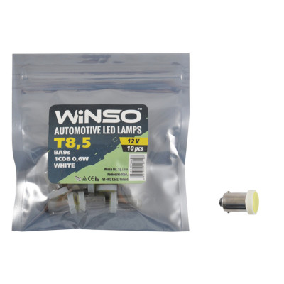 LED автолампа Winso 12V COB T8.5 BA9s, 10шт