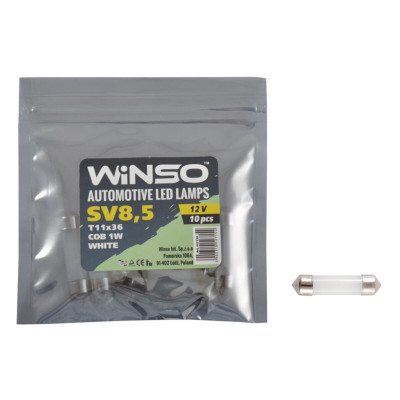LED автолампа Winso 12V COB SV8.5 T11x36, 10шт 127150