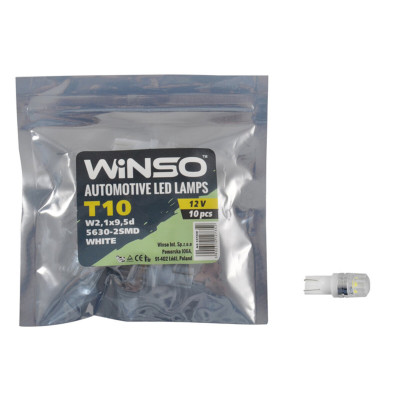 Автолампа Winso LED 12V SMD T10 W2.1x9.5d, 10шт 127350