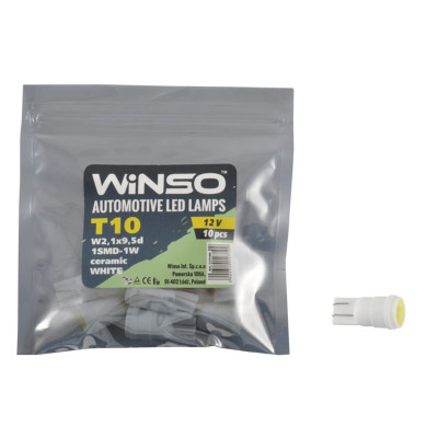 Автолампа Winso LED 12V SMD T10 W2.1x9.5d, 10шт 127100