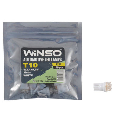 Автолампа Winso LED 12V FLUX T10 W2.1x9.5d, 10шт 127670