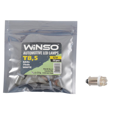 Автолампа Winso LED 12V FLUX T8.5 BA9s, 10шт 127690