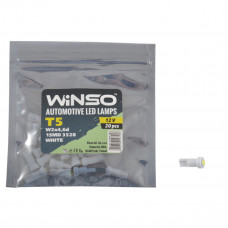 Автолампа Winso LED 12V SMD T5 W2x4.6d, 20шт 127410