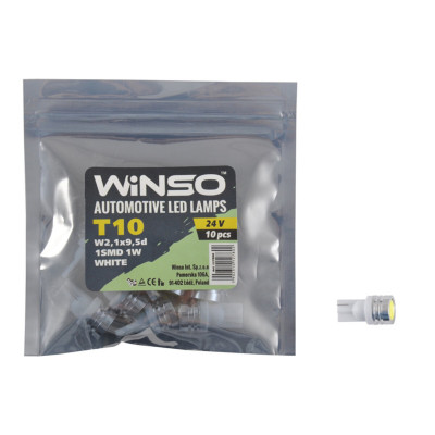 Автолампа Winso LED 24V SMD T10 W2.1x9.5d white 10шт