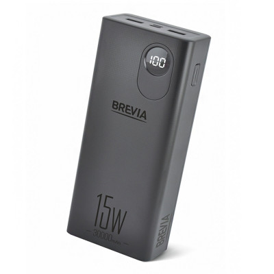 Повербанк (Power Bank) Brevia 30000mAh 15.5W Li-Pol, LCD чорний