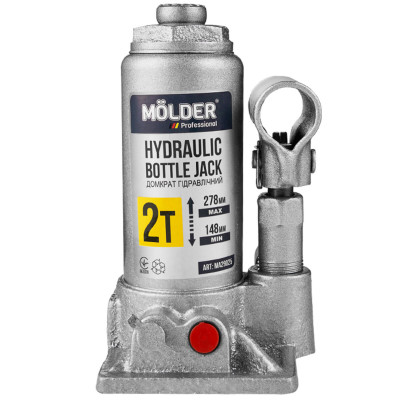 Домкрат гідравлічний пляшковий Molder 2т 148-278мм у кейсі