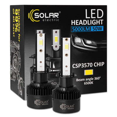 Автолампа Solar LED H1 12/24V 50W 5000Lm 6500K CSP3570 2шт