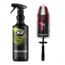 Набір для миття дисків та ковпаків: K2 Neorim Pro 1л + щітка K2 Scepter Pro Wheel Brush