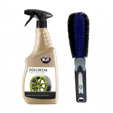 Набір для миття дисків та ковпаків: K2 Neorim 700мл + щітка K2 Brush For Wheel Rim