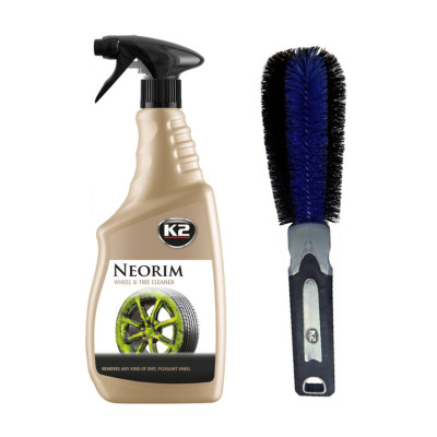 Набір для миття дисків та ковпаків: K2 Neorim 700мл + щітка K2 Brush For Wheel Rim