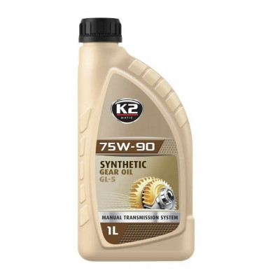 Трансмісійне масло K2 Synthetic Gear Oil GL-5 75W-90 1л