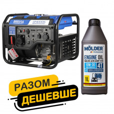Комплект генератор Brevia інверторний бензиновий 4,0кВт GP4000Xi + масло Molder Engine Oil 4T 10W-30 1л