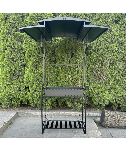 Мангал Mzavod Зевс на 12 шампурів 3мм з дахом Мангал Mzavod Зевс на 12 шампурів 3мм з дахом