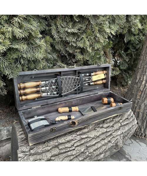 Подарунковий набір Mzavod Майстер BBQ темна текстура Подарунковий набір Mzavod Майстер BBQ темна текстура