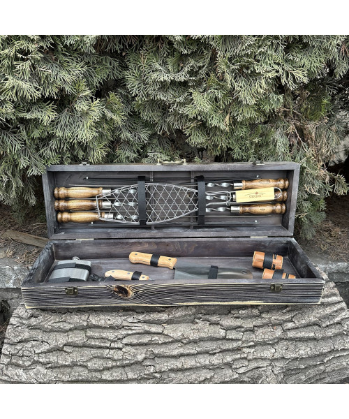 Подарунковий набір Mzavod Майстер BBQ темна текстура Подарунковий набір Mzavod Майстер BBQ темна текстура