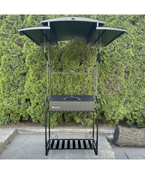 Мангал-барбекю Mzavod Зевс на 12 шампурів 3мм з дахом