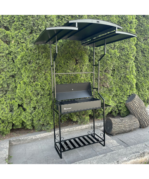 Мангал-барбекю Mzavod Зевс на 12 шампурів 3мм з дахом