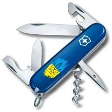 Складаний ніж Victorinox SPARTAN UKRAINE Тризуб фігурний на фоні прапора 1.3603.2_T1026u