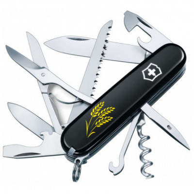 Складаний ніж Victorinox HUNTSMAN UKRAINE Колоски пшениці жовті 1.3713.3_T1338u