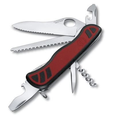 Ніж складний, мультитул Victorinox FORESTER One Hand (111мм, 10 функцій), червоно-чорний 0.8361.MWС