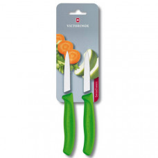Набір кухонних ножів Victorinox SwissClassic, 8см, 2шт. у блістері,зелені 6.7606.L114B