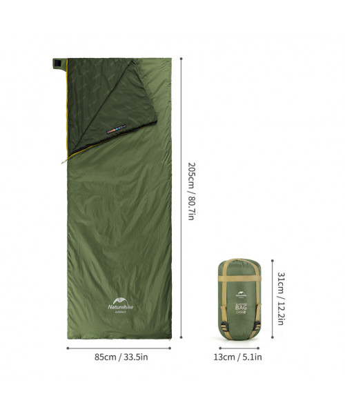 Спальний мішок Naturehike LW180 Mini NH21MSD04, лівий, XL, темно-зелений