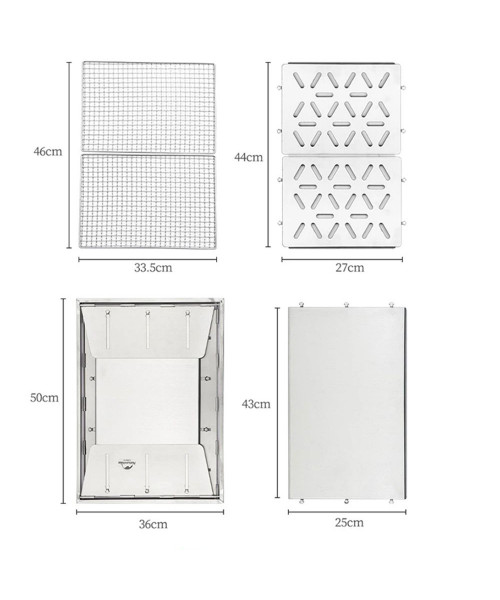 Гриль портативний Naturehike Picnic BBQ Grill NH20CJ006, р-р L, сталь