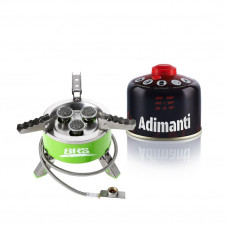 Набір Газовий пальник BRS-73 + Газовий балон різьбовий Adimanti, 230гр