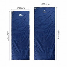 Спальник надлегкий Naturehike Ultra light LW 180 NH15S003-D, (20°C), p-p M, правий, блакитний