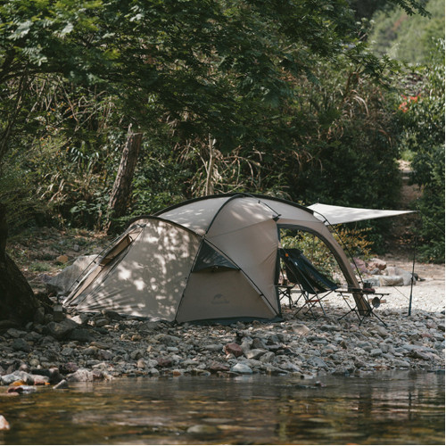 Намет двомісний з великим тамбуром та навісом Naturehike Shandi CNK2300ZP017, сірий