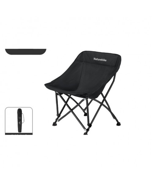 Стілець складаний Naturehike Stellaluna T04 CNK2550JJ022, вуглецева сталь, чорний